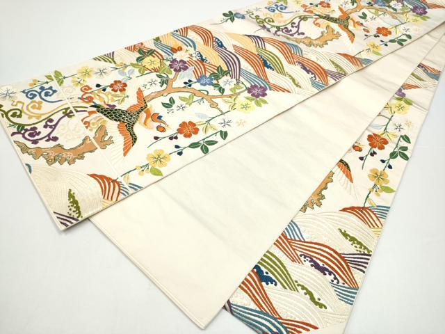 平和屋着物●六通柄　本袋帯　唐織　鳳凰花文　金糸　正絹　逸品　CABH5002hy
