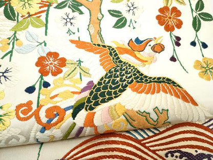 平和屋着物●六通柄　本袋帯　唐織　鳳凰花文　金糸　正絹　逸品　CABH5002hy