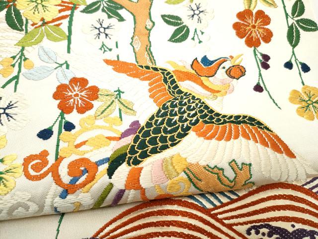 平和屋着物●六通柄　本袋帯　唐織　鳳凰花文　金糸　正絹　逸品　CABH5002hy