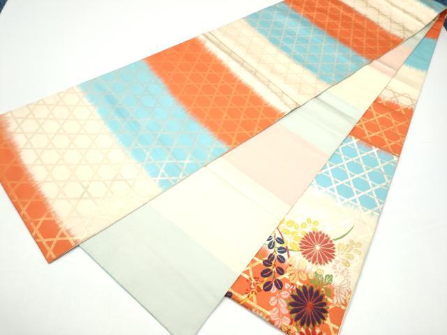 平和屋着物●桝屋高尾　太鼓柄　本袋帯　籠目菊文　金糸　正絹　逸品　CABH5006hy