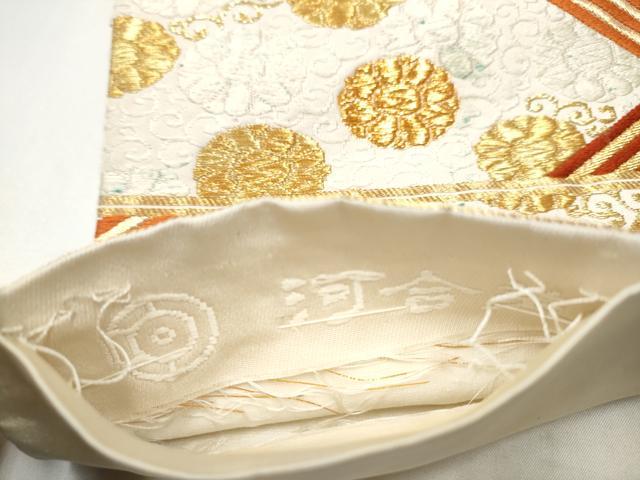 平和屋着物●西陣　河合美術織物謹製　六通柄袋帯　唐織　菱花文　金糸　正絹　逸品　CABH5009hy