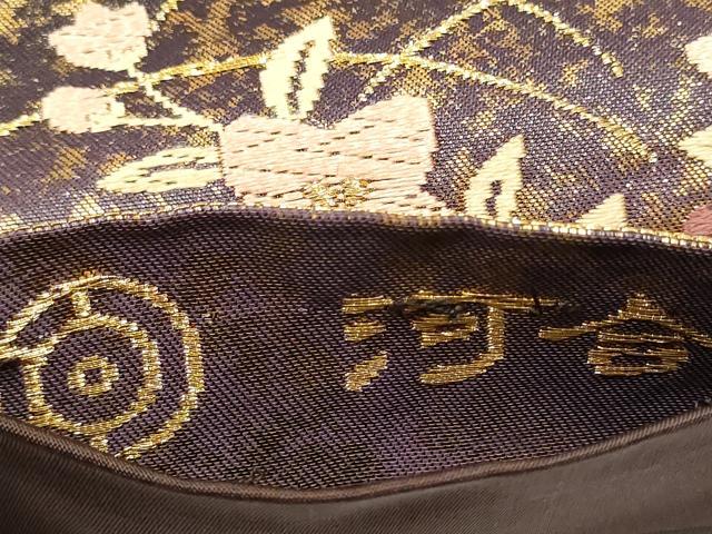 平和屋着物●西陣　河合美術織物謹製　六通柄袋帯　唐織　草花文　金糸　引箔　正絹　逸品　CABH5023hy