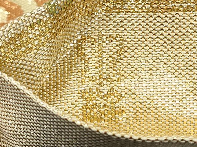 平和屋着物●西陣　川島織物　本金　六通柄袋帯　エ霞草花文　正絹　逸品　CABH5033hy
