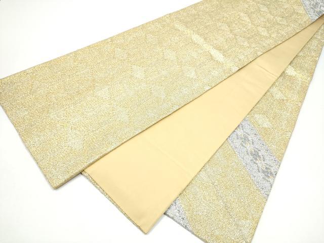 平和屋着物●太鼓柄袋帯　斜線花文　金銀糸　正絹　逸品　CABH5035hy