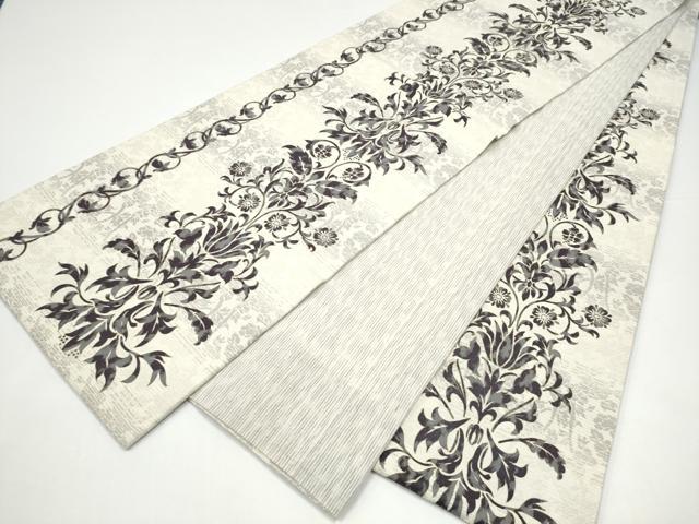 平和屋着物●六通柄袋帯　花唐草文　金彩　正絹　逸品　CABH5038hy