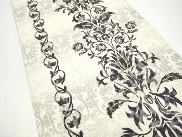 平和屋着物●六通柄袋帯　花唐草文　金彩　正絹　逸品　CABH5038hy