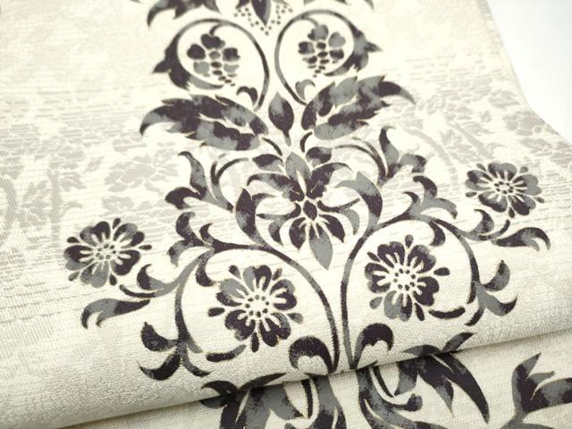 平和屋着物●六通柄袋帯　花唐草文　金彩　正絹　逸品　CABH5038hy