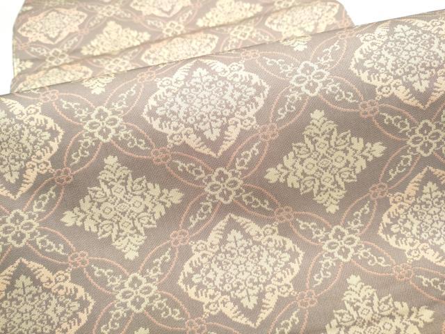 平和屋着物●両面　六通柄袋帯　立涌花文　金糸　正絹　逸品　CABH5039hy