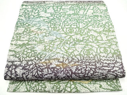 平和屋着物●全通柄袋帯　霞文　金銀糸　正絹　逸品　CABH5040hy