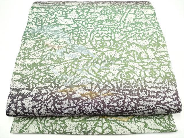 平和屋着物●全通柄袋帯　霞文　金銀糸　正絹　逸品　CABH5040hy