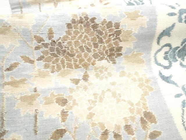 平和屋着物●全通柄袋帯　紬地　草花文　正絹　逸品　CABH5042hy