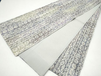 平和屋着物●全通柄袋帯　花間道　金通し地　正絹　逸品　CABH5049hy