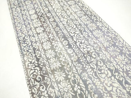 平和屋着物●全通柄袋帯　花間道　金通し地　正絹　逸品　CABH5049hy