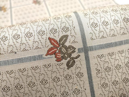 平和屋着物●全通柄袋帯　格子枝葉文　正絹　逸品　CABH5053hy