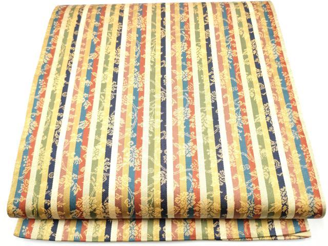 平和屋着物●全通柄袋帯　花唐草間道　金糸　正絹　逸品　CABH5056hy