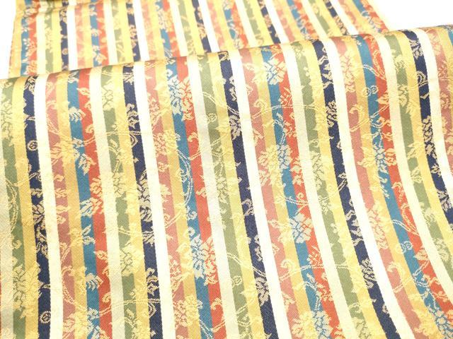 平和屋着物●全通柄袋帯　花唐草間道　金糸　正絹　逸品　CABH5056hy