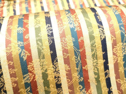 平和屋着物●全通柄袋帯　花唐草間道　金糸　正絹　逸品　CABH5056hy