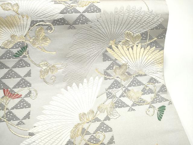 平和屋着物●六通柄袋帯　唐織　枝菊文　金糸　正絹　逸品　CABH5058hy