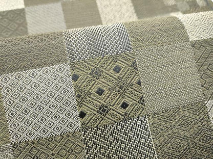 平和屋着物●染色作家　斉藤三才　全通柄袋帯　市松吉祥文　銀糸　正絹　逸品　CABH5059hy