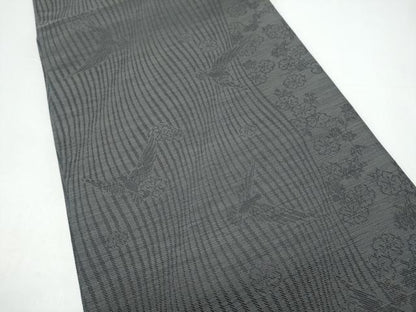 平和屋着物●染色作家　斉藤三才　全通柄袋帯　市松吉祥文　銀糸　正絹　逸品　CABH5059hy