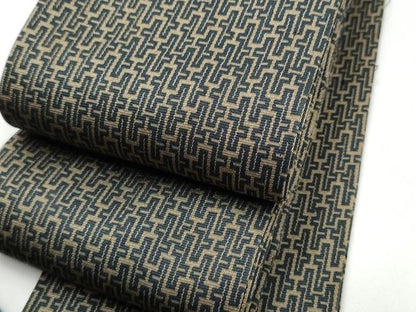 平和屋着物●男性　角帯　幾何学文様　正絹　逸品　CABH5068hy