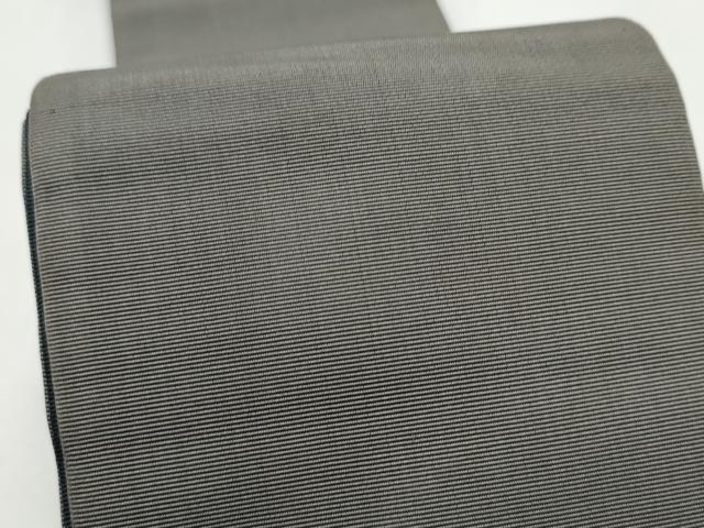 平和屋着物●男性　本場筑前博多織　両面　角帯　色無地　消炭色×紫黒色　正絹　逸品　CABH5071hy