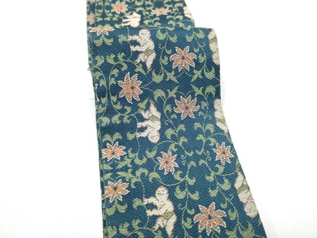 平和屋着物●男性　角帯　人物花唐草文　逸品　CABH5074hy