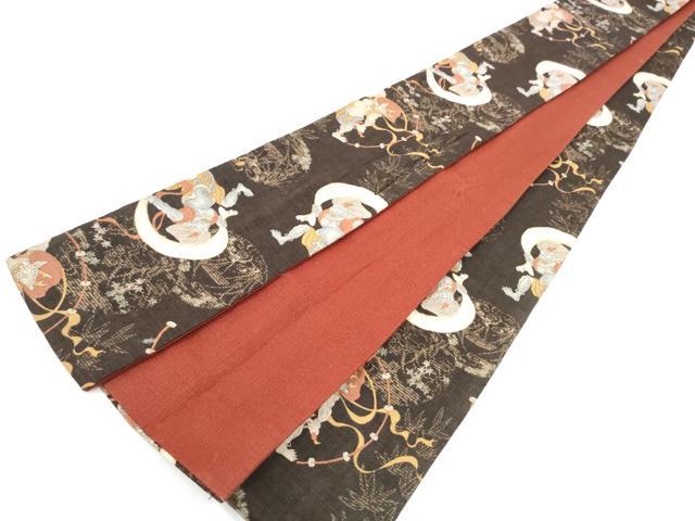 平和屋着物●男性　角帯　紬地　風神雷神　綿　逸品　CABH5076hy