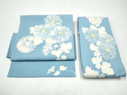 平和屋着物●塩瀬　つけ帯　ろうけつ染　菊　正絹　逸品　CABH5078hy