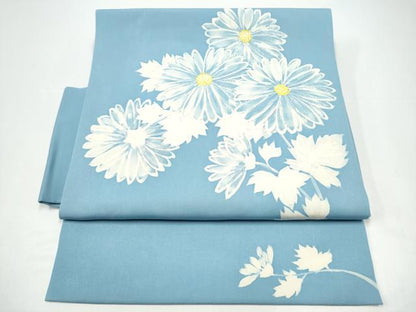 平和屋着物●塩瀬　つけ帯　ろうけつ染　菊　正絹　逸品　CABH5078hy