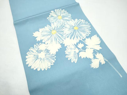 平和屋着物●塩瀬　つけ帯　ろうけつ染　菊　正絹　逸品　CABH5078hy