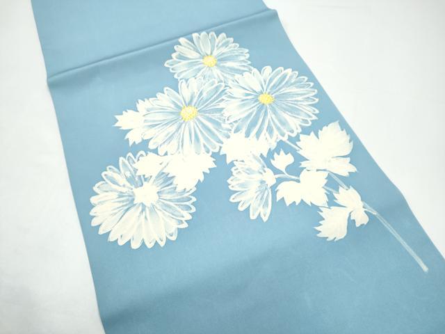 平和屋着物●塩瀬　つけ帯　ろうけつ染　菊　正絹　逸品　CABH5078hy