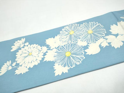 平和屋着物●塩瀬　つけ帯　ろうけつ染　菊　正絹　逸品　CABH5078hy