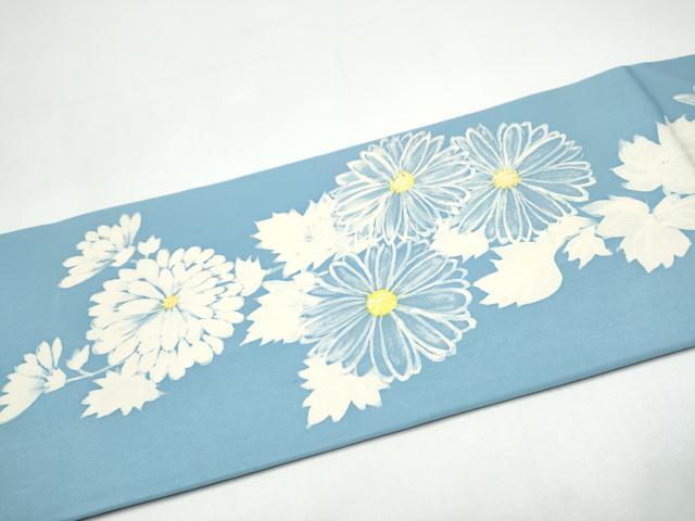 平和屋着物●塩瀬　つけ帯　ろうけつ染　菊　正絹　逸品　CABH5078hy