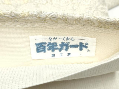 平和屋着物●六通柄袋帯　唐草文　金糸　正絹　逸品　CABH5098hy