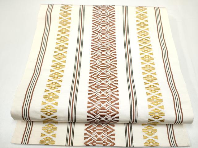 平和屋着物●本場筑前博多織　八寸名古屋帯　献上　正絹　逸品　CABH5099hy
