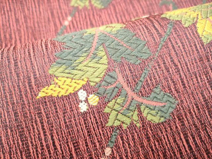 平和屋着物●本場筑前博多織　八寸名古屋帯　葡萄蔦の葉文　正絹　逸品　CABH5101hy