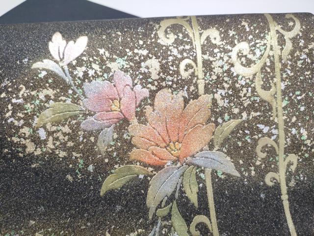 平和屋着物●九寸名古屋帯　花唐草文　金銀彩　正絹　逸品　CABH5103hy