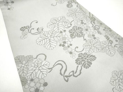 平和屋着物●九寸名古屋帯　絹かけ綴れ　葡萄蔦の葉花文　正絹　逸品　CABH5105hy