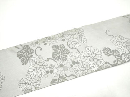 平和屋着物●九寸名古屋帯　絹かけ綴れ　葡萄蔦の葉花文　正絹　逸品　CABH5105hy