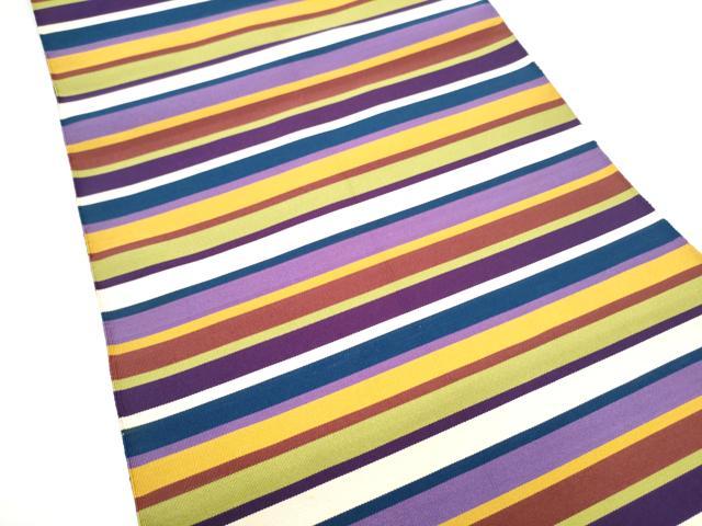 平和屋着物●爪掻き本綴れ　八寸名古屋帯　横段文　正絹　逸品　CABH5109hy