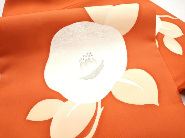 平和屋着物●塩瀬　九寸名古屋帯　刺繍　枝椿　金糸　正絹　逸品　CABH5116hy