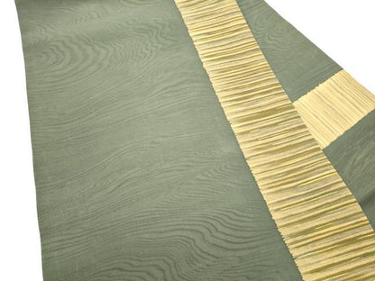 平和屋着物●塩瀬　九寸名古屋帯　杢目文様　金彩　正絹　逸品　CABH5117hy
