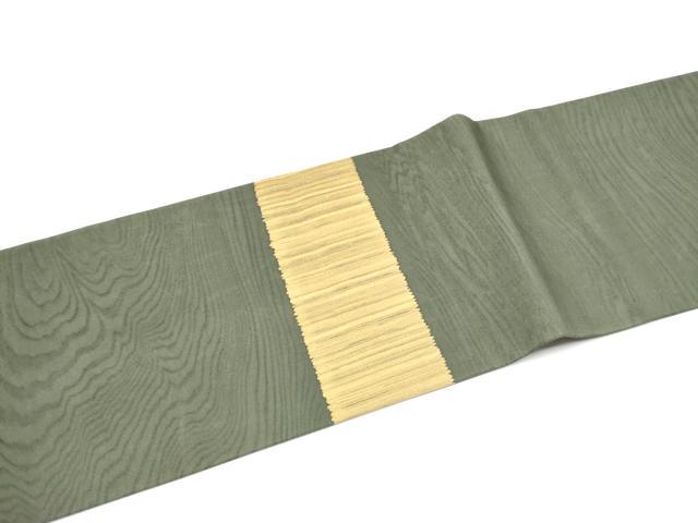 平和屋着物●塩瀬　九寸名古屋帯　杢目文様　金彩　正絹　逸品　CABH5117hy