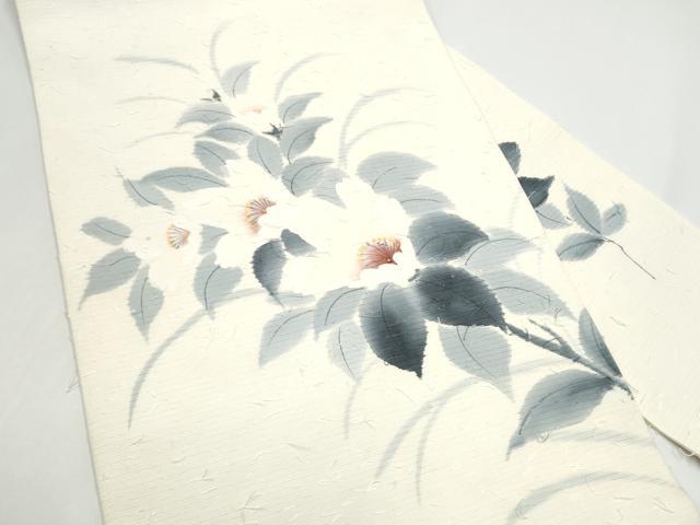 平和屋着物●九寸名古屋帯　作家物　手描き　枝花文　金彩　正絹　逸品　CABH5118hy