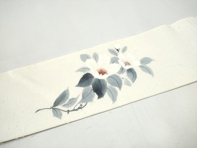平和屋着物●九寸名古屋帯　作家物　手描き　枝花文　金彩　正絹　逸品　CABH5118hy