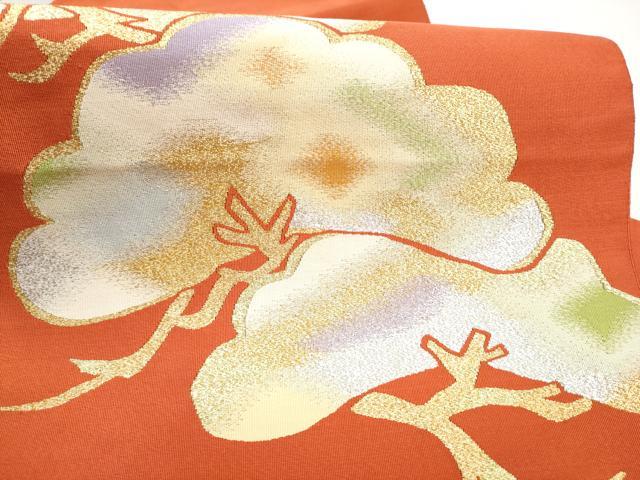 平和屋着物●爪掻き本綴れ　八寸名古屋帯　松　金銀糸　正絹　逸品　CABH5124hy