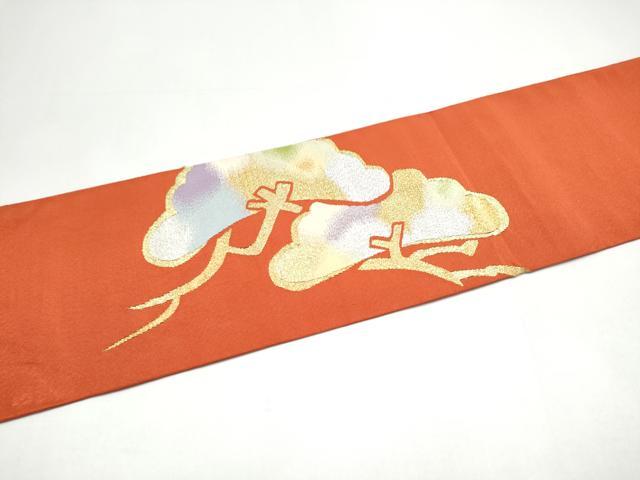 平和屋着物●爪掻き本綴れ　八寸名古屋帯　松　金銀糸　正絹　逸品　CABH5124hy