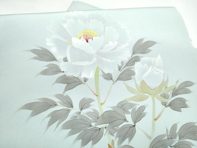 平和屋着物●染色作家　桐山紫香　九寸名古屋帯　手描き　牡丹　正絹　逸品　CABH5133hy