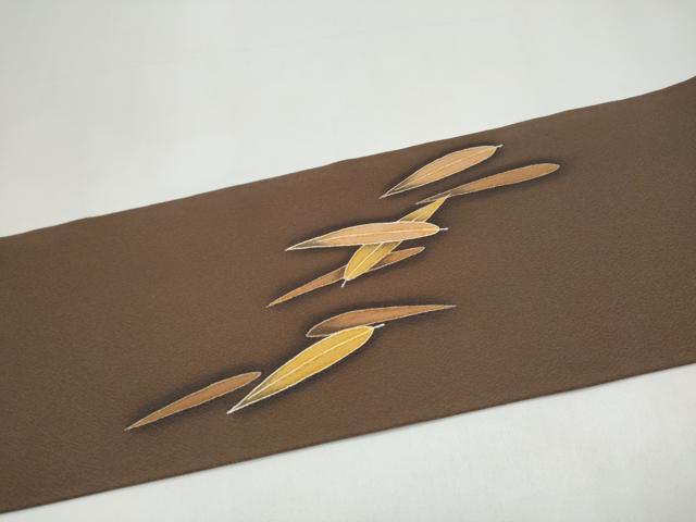 平和屋着物●九寸名古屋帯　舞葉文　金彩　正絹　逸品　CABH5134hy